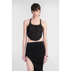 Topwear Basic tank cropped in Cotone Nero