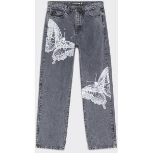 Iuter Jeans Butterfly Loose Denim Bleach Grigi