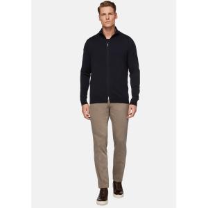 Boggi, Maglia Full Zip In Lana Merino, Uomo, Navy, Taglia: L