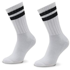 33-Set di 2 paia di calzini lunghi da uomo E744W Bianco