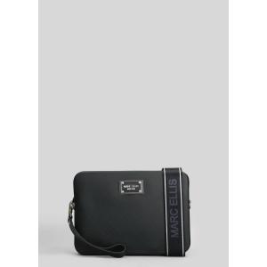 Borsa a spalla Flat Flowe in ecopelle Nera