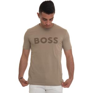 BOSS T-shirt girocollo THINKING1 Beige Cotone Uomo