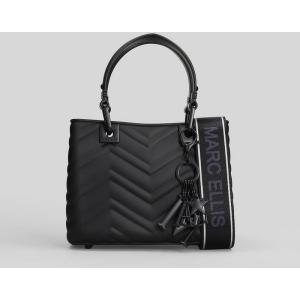 Borsa a spalla Flat Krissy S Wave in Gomma Nera