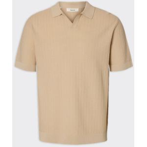 Selected Homme Polo Mattis Linen Blend Oatmeal