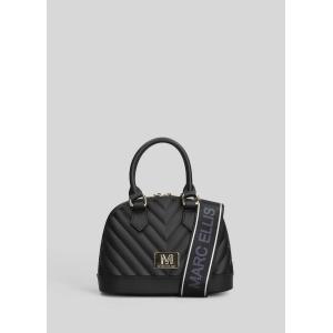 Borsa a spalla Flat Maya in Gomma Nera