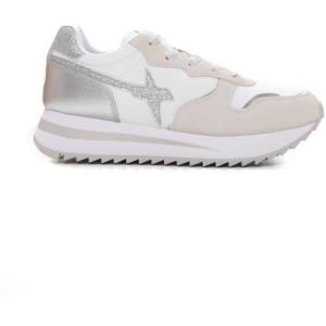 W6YZ Sneakers con rialzo allacciata Bianco-argento  Donna