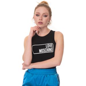 Love Moschino Canotta tinta unita Nero Cotone Donna