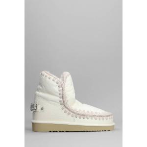 tronchetti tacco basso Eskimo 18 in Pelle Bianca