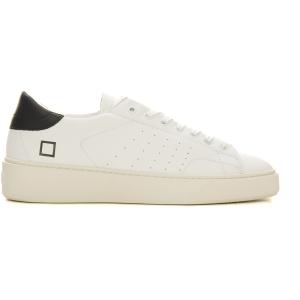 D.A.T.E. Sneakers in pelle con lacci LEVANTE Bianco-nero Pelle Uomo