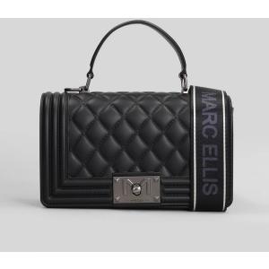 Borsa a spalla Flat Square M in ecopelle Nera