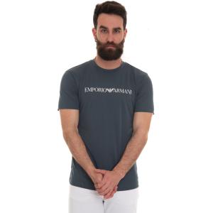 Emporio Armani T-shirt girocollo Blu medio Cotone Uomo