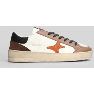 Sneakers in pelle e camoscio Bianco