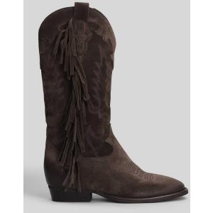 Stivali texani Oklahoma in Camoscio Marrone