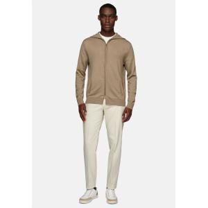 Boggi, Full Zip In Lana Merino Con Cappuccio, Uomo, Taupe, Taglia: L