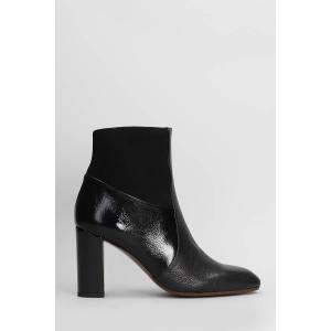 tronchetti tacco alto Etyu in Pelle Nera