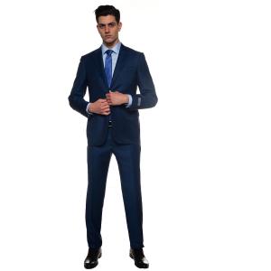 Canali Abito da uomo 2 bottoni Blu medio Lana Uomo