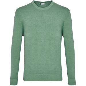 Maglia girocollo verde militare di cotone