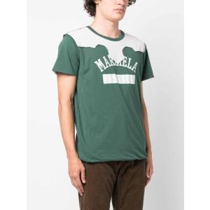 T-shirt Invecchiata Con Stampa Logo Maison Margiela Verde Taglia M Maison Margiela Taglia M