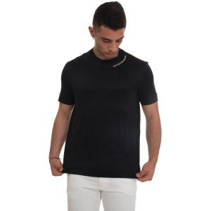 Emporio Armani T-shirt girocollo Blu Lyocell Uomo