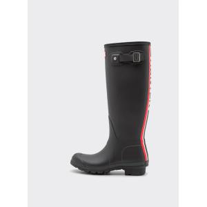 Hunter Tall Boots Womens Tri-Colour Logo Backstrap Nero