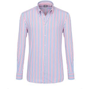 Camicia trendy rigata blu e rossa button down