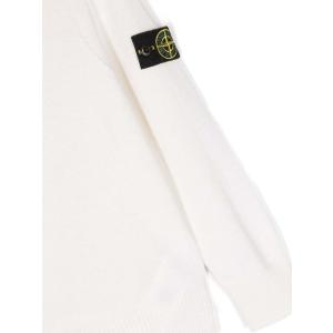 Maglione Girocollo A Maglia Aperta Celeste Stone Island Junior Bianco Taglia 8Y Stone Island Junior Taglia 8Y