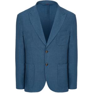 Unlined herringbone sport jacket blue navy