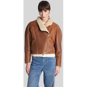 Giacca in Pelle Blondine in Pelle Marrone