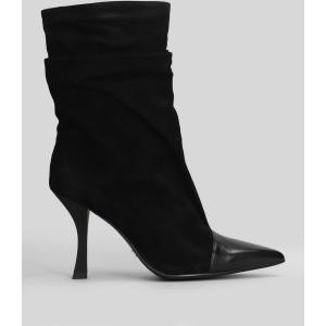 tronchetti tacco alto  in Camoscio Nero