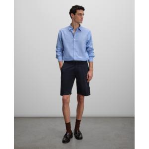 Aspesi Bermuda Chino In Gabardina Di Cotone E Lino Uomo, Navy