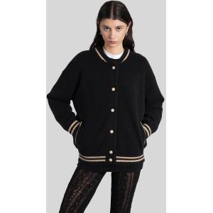 Giacca Bomber in Cashmere Nera