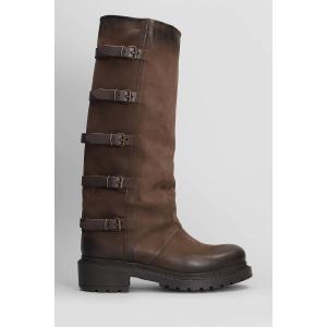 Stivali tacco basso  in Nabuk Testa di Moro