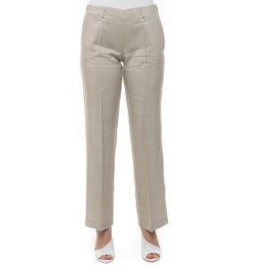 Maria Bellentani Pantalone palazzo Beige Ramie Donna