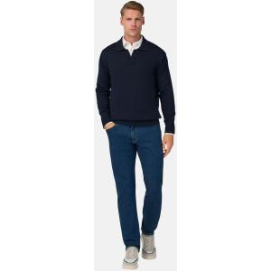 Boggi, Polo Di Maglia In Lana Merino, Uomo, Navy, Taglia: M