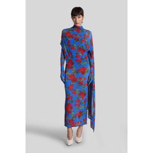 Abito lungo Dress 23 in Cupro Blu