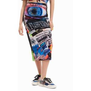 33-Gonna midi Posters 23SWFK09 Multicolore Slim Fit