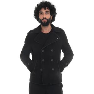 Detwelve Giaccone doppio petto Nero Poliestere Uomo