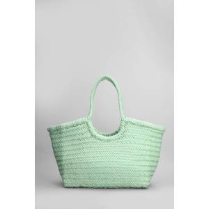 Tote Nantucket Basket Big in Pelle Verde