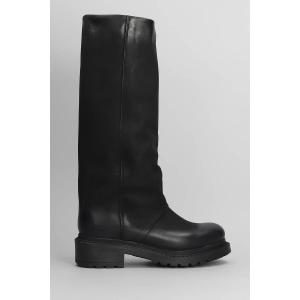 Stivali tacco basso  in Nabuk Nero