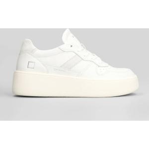 Sneakers Court Platform Vint in pelle e camoscio Bianco