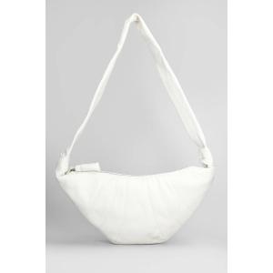 Borsa a spalla Medium croissant in Pelle Bianca