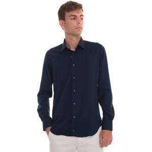 Carrel Camicia classica da uomo Blu Lana Uomo