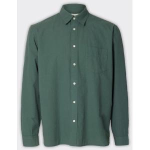 Selected Homme Camicia Reg Freddie Solid Seersucker Balsam Green