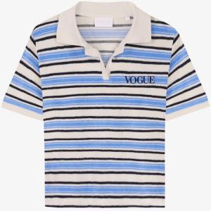 Polo VOGUE in spugna a righe azzurre con logo ricamato