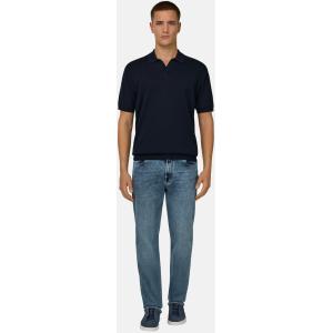 Boggi, Polo Di Maglia In Cotone Seta, Uomo, Navy, Taglia: L