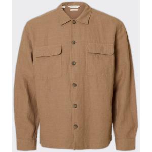 Selected Homme Overshirt Leroy Linen Blend Caribou