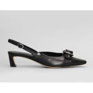 Decollete Jaden Kitten Sling in Pelle Nera