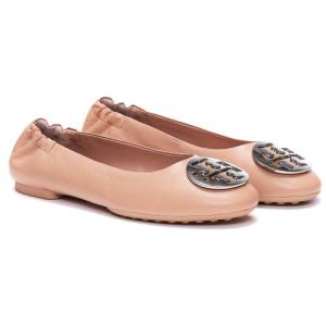 Ballerine Claire In Pelle Con Placca Logo Tory Burch Nude e Neutro Taglia 6 Tory Burch Taglia 6
