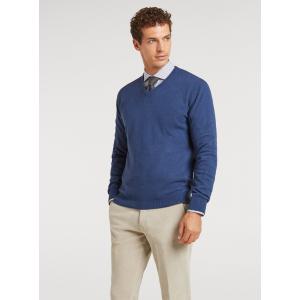 Maglia scollo a V in lana e cashmere