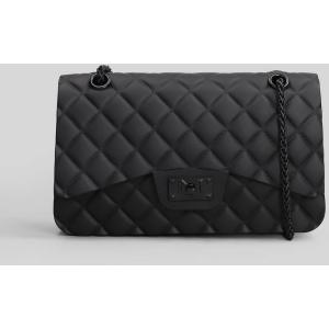 Borsa a spalla Flat Falcon M in Gomma Nera